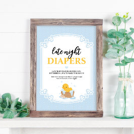 Yellow Ducky Late Night Diapers Game Sign Fotodruck
