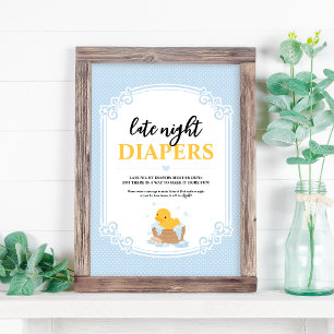 Yellow Ducky Late Night Diapers Game Sign Fotodruck