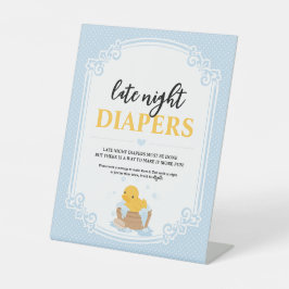 Yellow Ducky Late Night Diapers Pedalstal-Zeichen Sockelschild