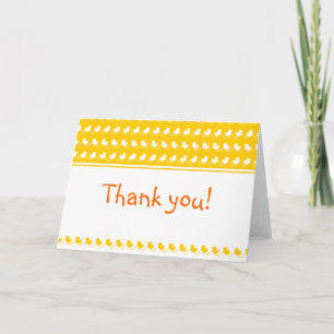 yellow ducky row baby shower thank you card dankeskarte
