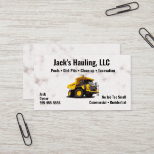 Yellow Dump Truck Business Card Visitenkarte