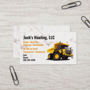 Yellow Dump Truck Business Card Visitenkarte