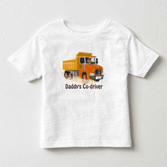Yellow Dump Truck Cartoon für Kinder Kleinkind T-shirt (Vorderseite)