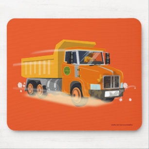Yellow Dump Truck Cartoon für Kinder Mousepad