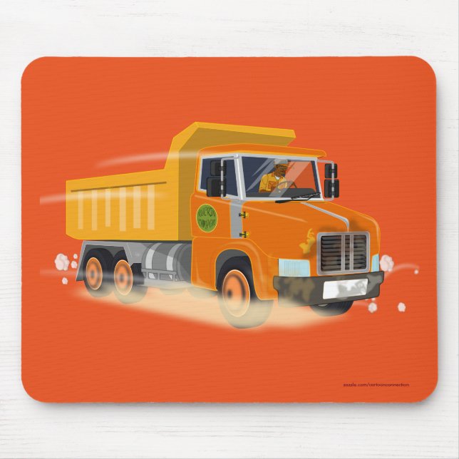 Yellow Dump Truck Cartoon für Kinder Mousepad (Vorne)