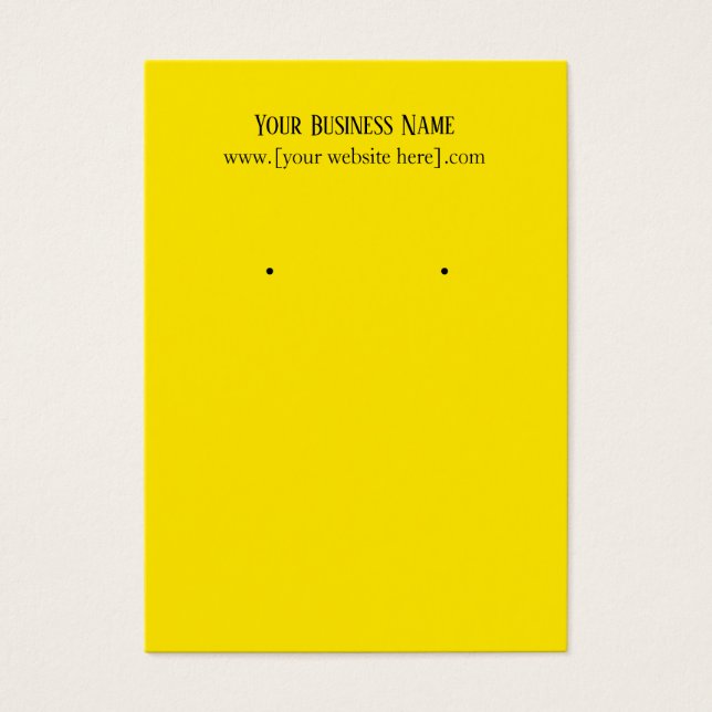 Yellow Earring Business Cards (Vorderseite)