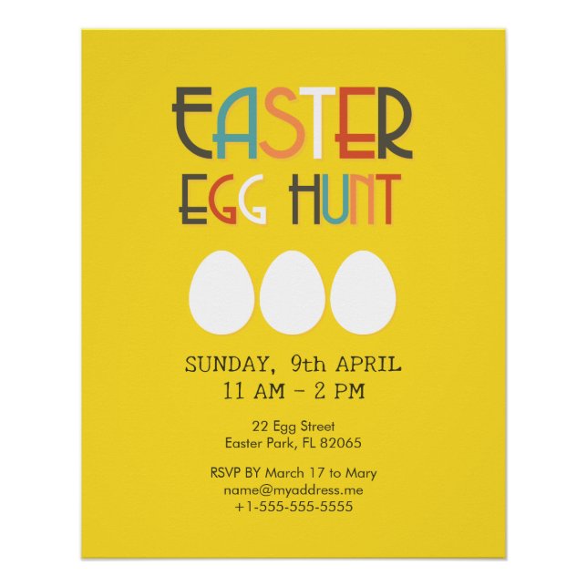Yellow Easter Egg Hunt Poster (Vorderseite)
