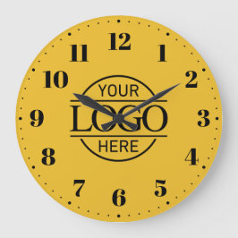 Yellow Elegant Branded Business Logo Promotional Große Wanduhr