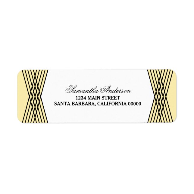 Yellow Elegant Deko Address Labels (Vorne)