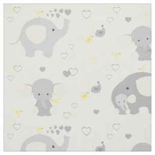 Yellow Elephant Baby Kinderzimmer Stoff