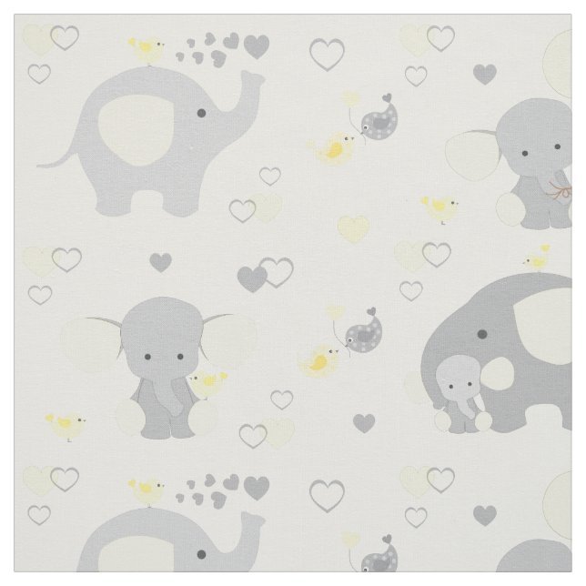 Yellow Elephant Baby Kinderzimmer Stoff (Muster)