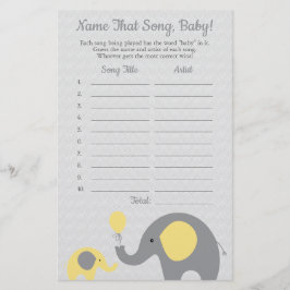 Yellow Elephant rät das Baby Song Duwer Game Flyer