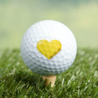 Yellow Emoji Herz und Ihr Name Golfball
