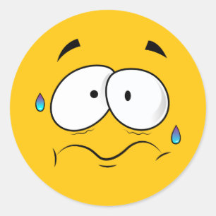 Yellow Emoji Runder Aufkleber