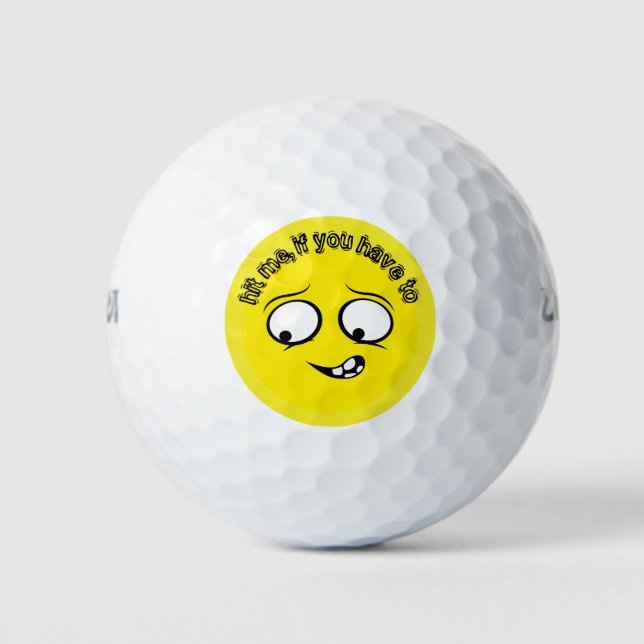 Yellow Emoji zurückgetreten Golfball (Vorderseite)