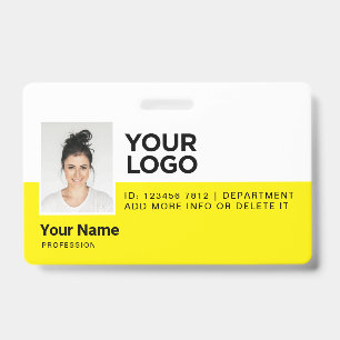 Yellow Employee Modern Photo ID Security Ausweis