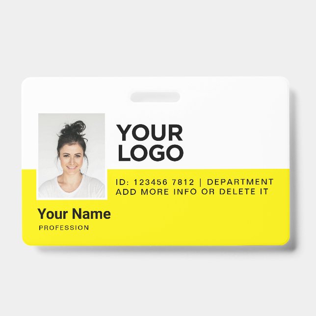 Yellow Employee Moderne Foto ID Security Ausweis (Vorderseite)