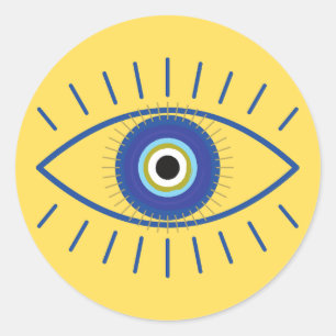 Yellow Evil Eye Sticker