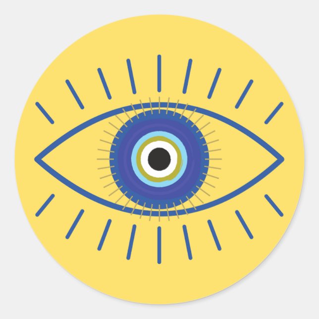 Yellow Evil Eye Sticker (Vorderseite)