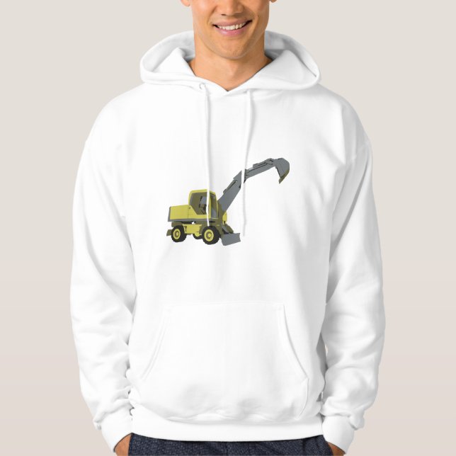 Yellow Excavator Construction Machinery Hoodie (Vorderseite)