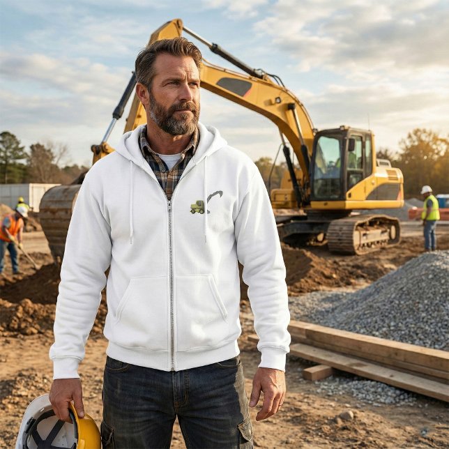 Yellow Excavator Construction Machinery Hoodie (Von Creator hochgeladen)