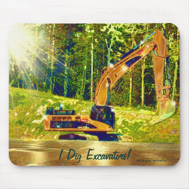Yellow Excavator Power Shovel Art Mousepad (Vorne)