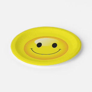 Yellow Face Happy Birthday Emoji Party Pappteller