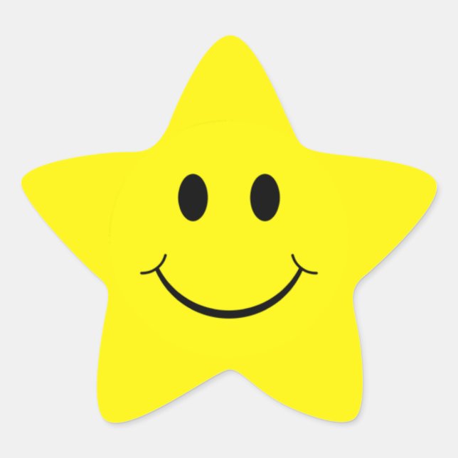 Yellow Face Star Shape Stickers (Vorderseite)