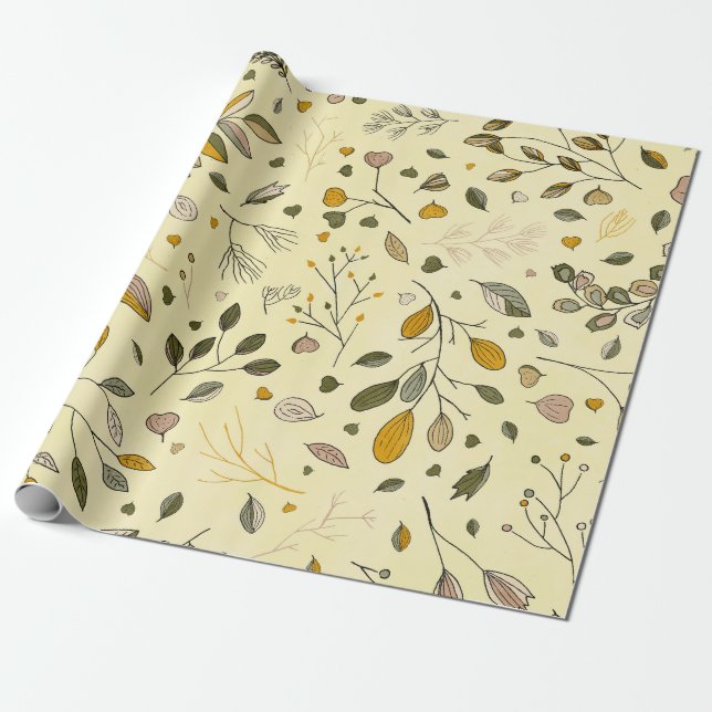 Yellow Fancy Foliage Geschenkpapier (Ungerollt)