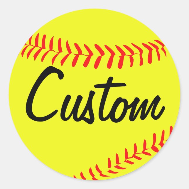 Yellow Fastpech Softball Custom Stickers (Vorderseite)