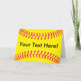 Yellow Fastpitch Softball Custom Greeting Card Karte