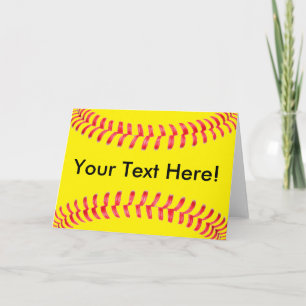Yellow Fastpitch Softball Custom Greeting Card Karte