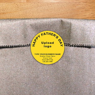 Yellow Father's Day Business Round Sticker