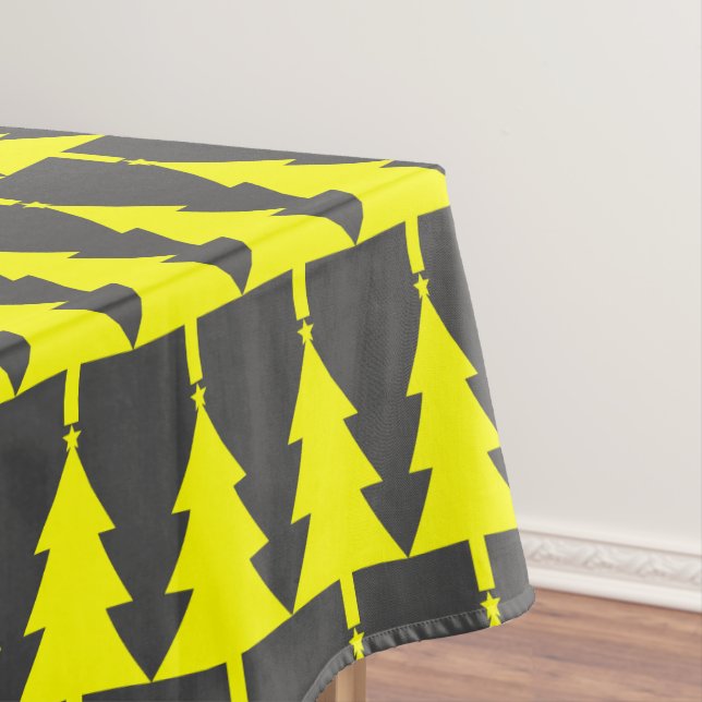 Yellow Fier Christmas Trees Pattern Tischdecke (Beispiel)