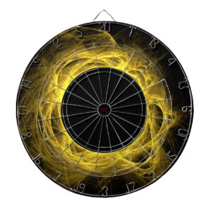 Yellow Fiery Eclipse oder Black Hole Dart Board Dartscheibe