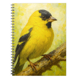 Yellow Finch Notebook | Goldfinch Bird Art Journal Notizblock