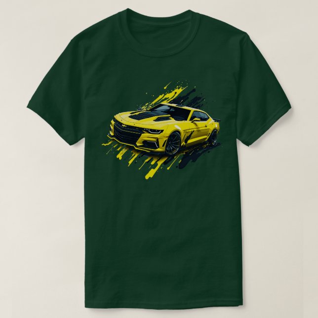 Yellow Five Generation Chevrolet Camaro T-Shirt (Design vorne)