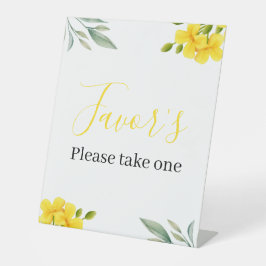 Yellow Floral and Green Leaves Mother's Day Favor Sockelschild
