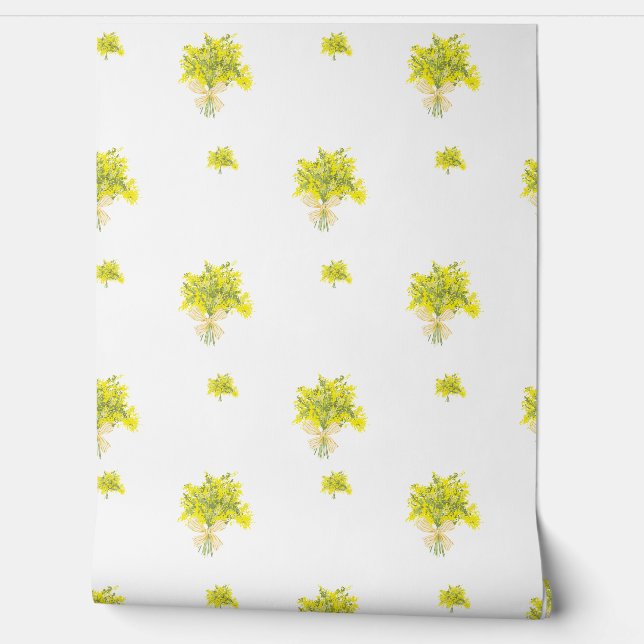 Yellow Floral Bouquet Wallpaper Tapete (Abrollen)