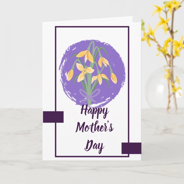 Yellow Floral Happy Mother’s Day Card Karte (Gelbe Blume)