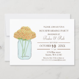 Yellow floral jar Housewarming Einladung