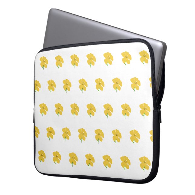 Yellow floral laptopschutzhülle (Vorderseite Links)