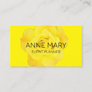 Yellow Floral Modern Colorful Event Planner Trendy Visitenkarte