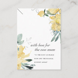 YELLOW FLORAL NEW MUM GIFT NECKLACE DISPLAY CARD PLATZKARTE