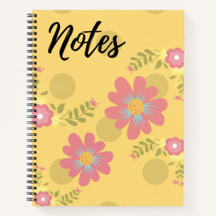 Yellow Floral Notes Notizbuch