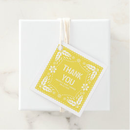 Yellow floral papado Picado Danke Baby Shoower Geschenkanhänger