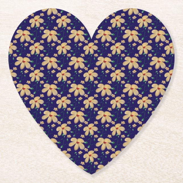 Yellow floral pattern  untersetzer (Vorderseite)