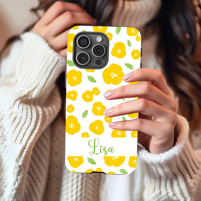 Yellow Floral Phone Case  iPhone Hülle (Customize this cute iPhone case today. )