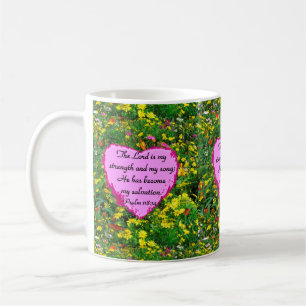 YELLOW FLORAL PSALM 118:14 FOTO TASSE