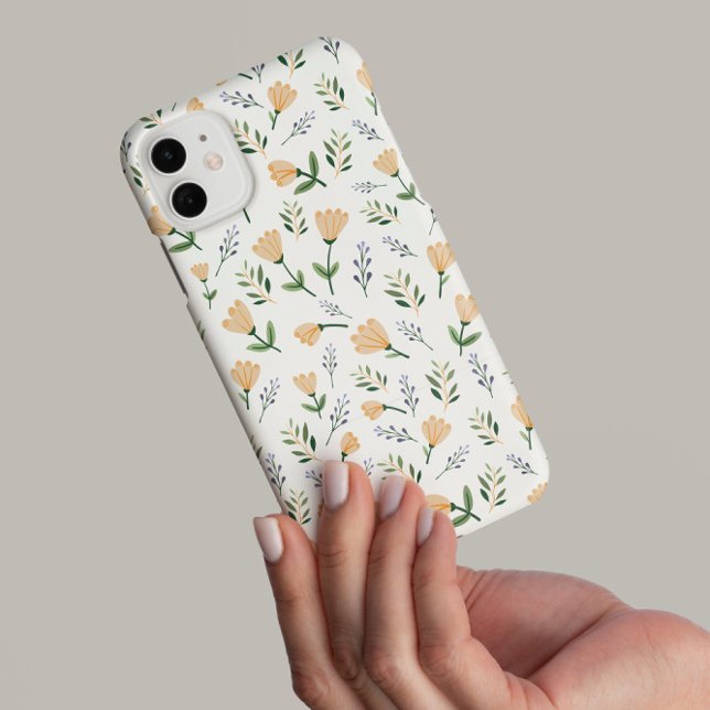 Yellow Floral Scandinavian Case-Mate iPhone Hülle (Von Creator hochgeladen)